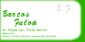 bartos fulop business card