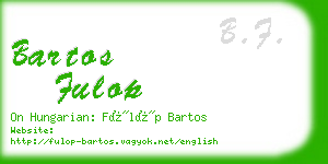 bartos fulop business card